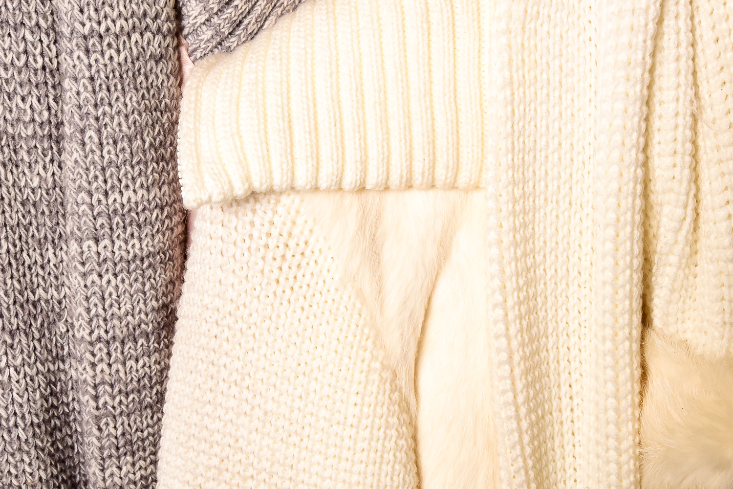 Pair of Vintage Fur Vest Sweaters