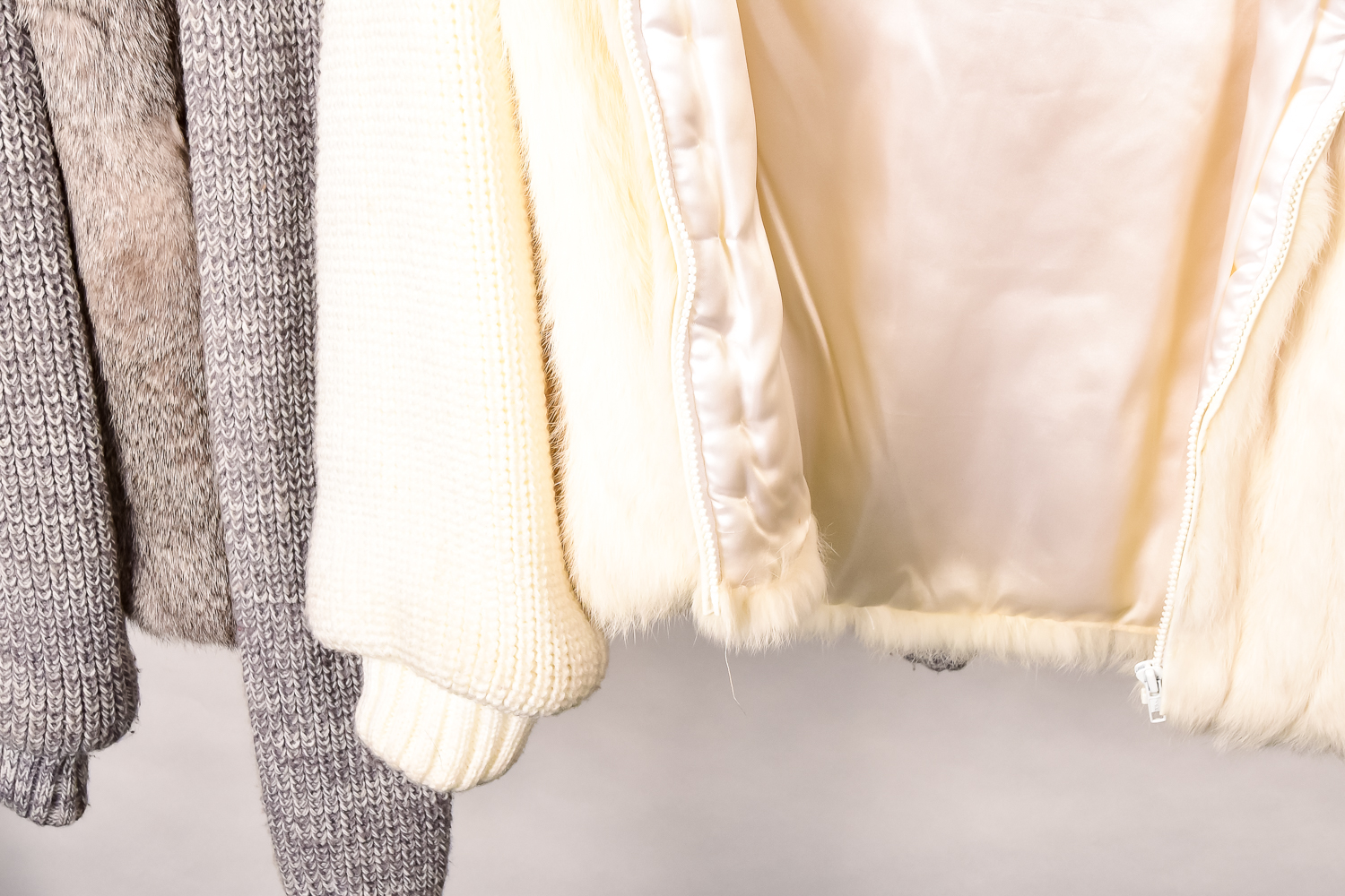 Pair of Vintage Fur Vest Sweaters