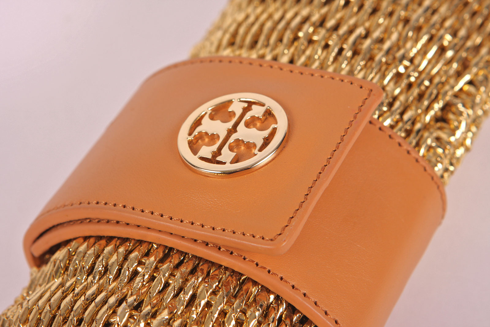 Tory Burch Gold Tone Metallic Clutch