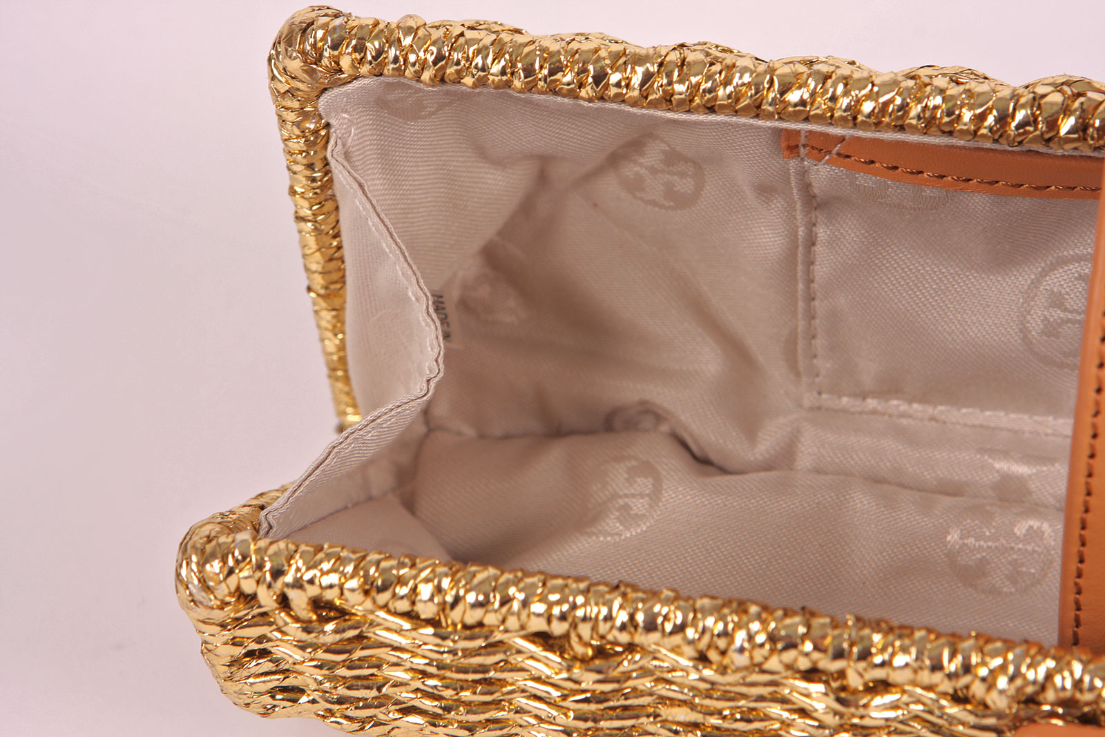 Tory Burch Gold Tone Metallic Clutch