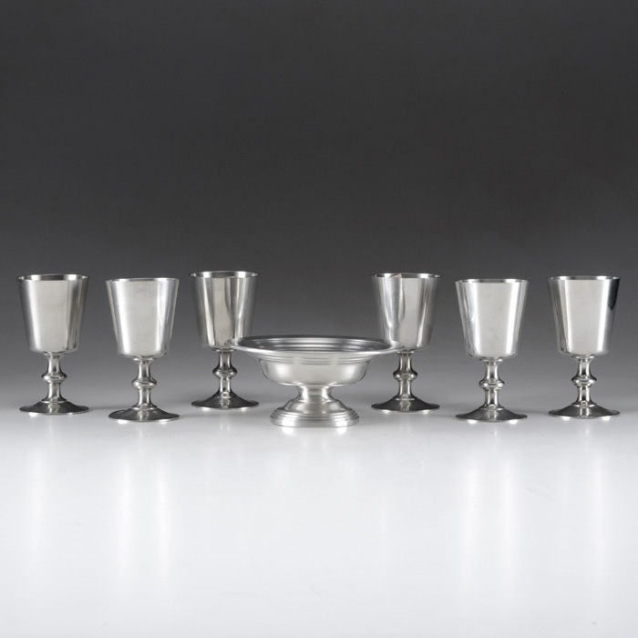 Assortment of Pewter Bowl and Cups
