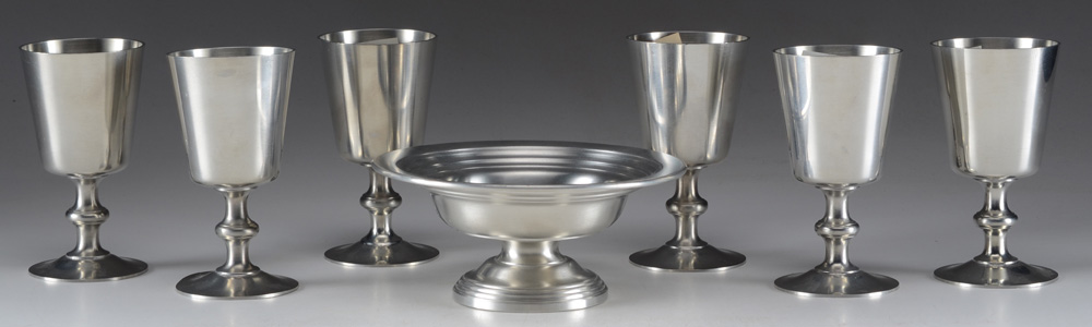 Assortment of Pewter Bowl and Cups
