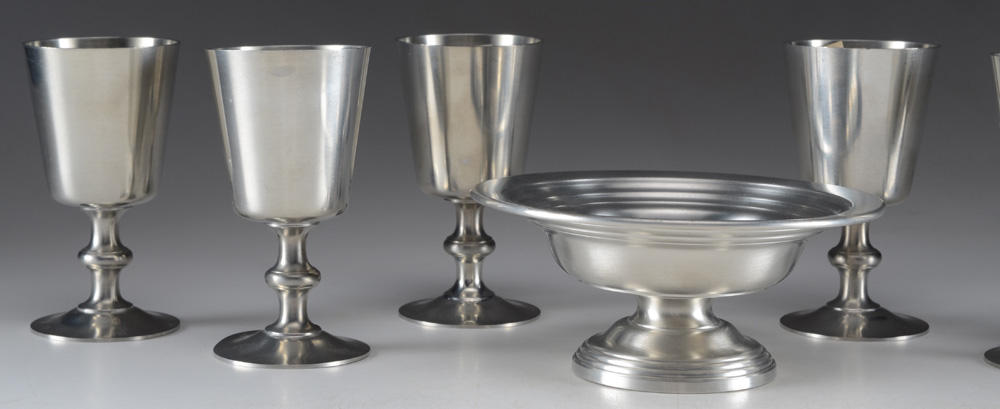 Assortment of Pewter Bowl and Cups