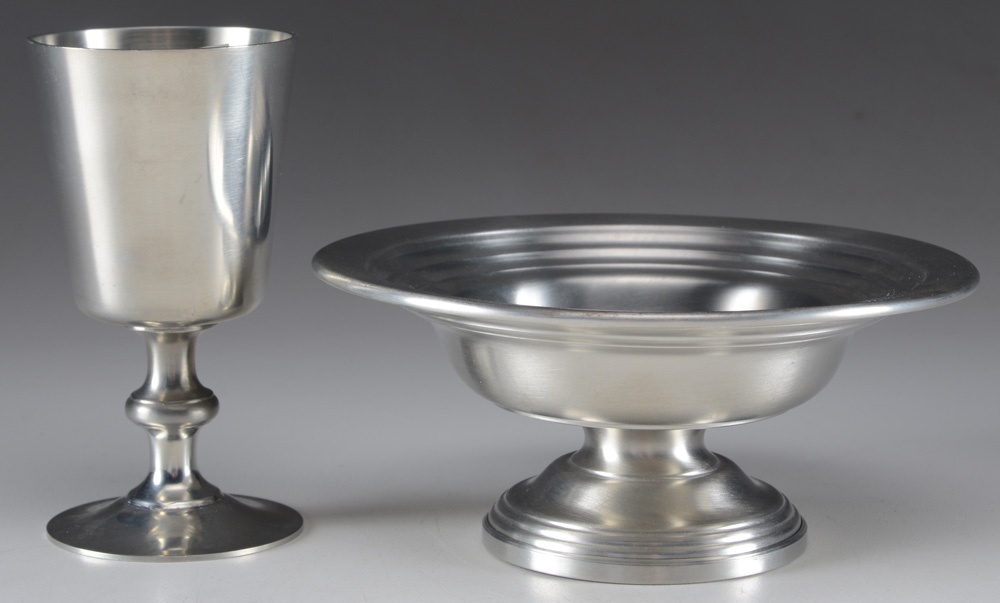 Assortment of Pewter Bowl and Cups