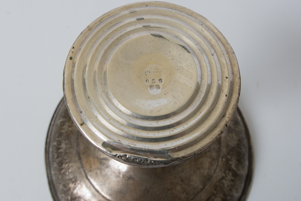 Pair of Weighted Sterling Silver Items