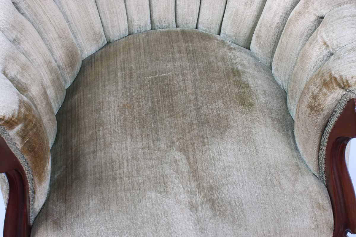 Victorian Green Velour Upholstered Chair