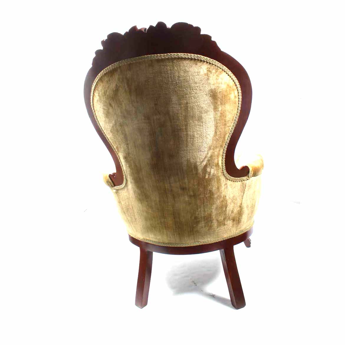 Victorian Green Velour Upholstered Chair