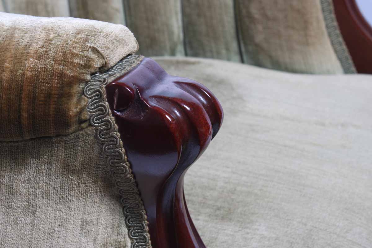 Victorian Green Velour Upholstered Chair
