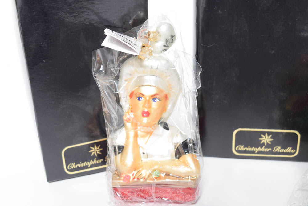 Collection of Christopher Radko Christmas Ornaments