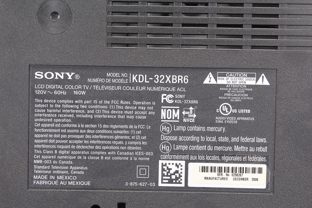 Sony 32" Bravia LCD Television