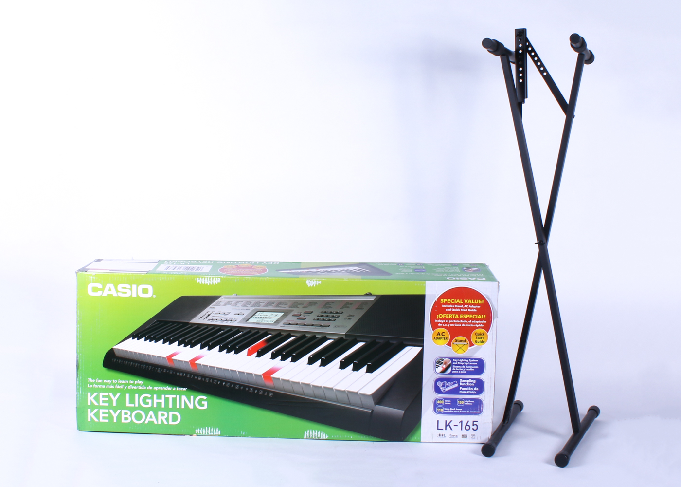 Casio LK-165 Key Lighting Keyboard and Stand