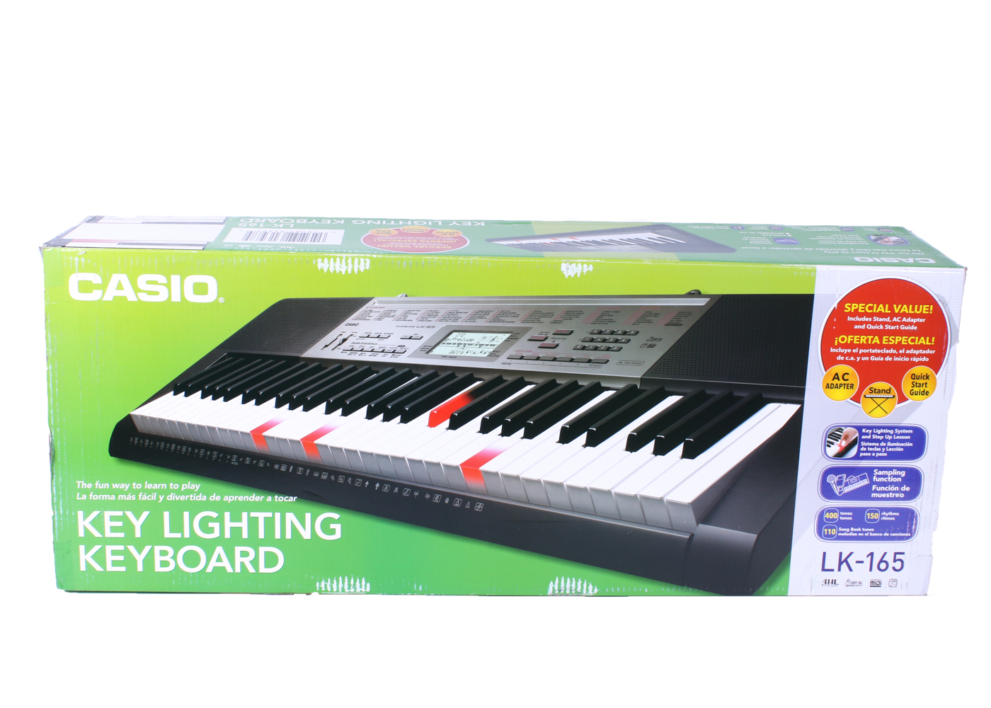 Casio LK-165 Key Lighting Keyboard and Stand