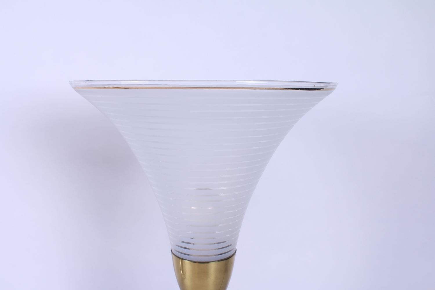 Pair of Modern Glass Torchiere Table Lamps