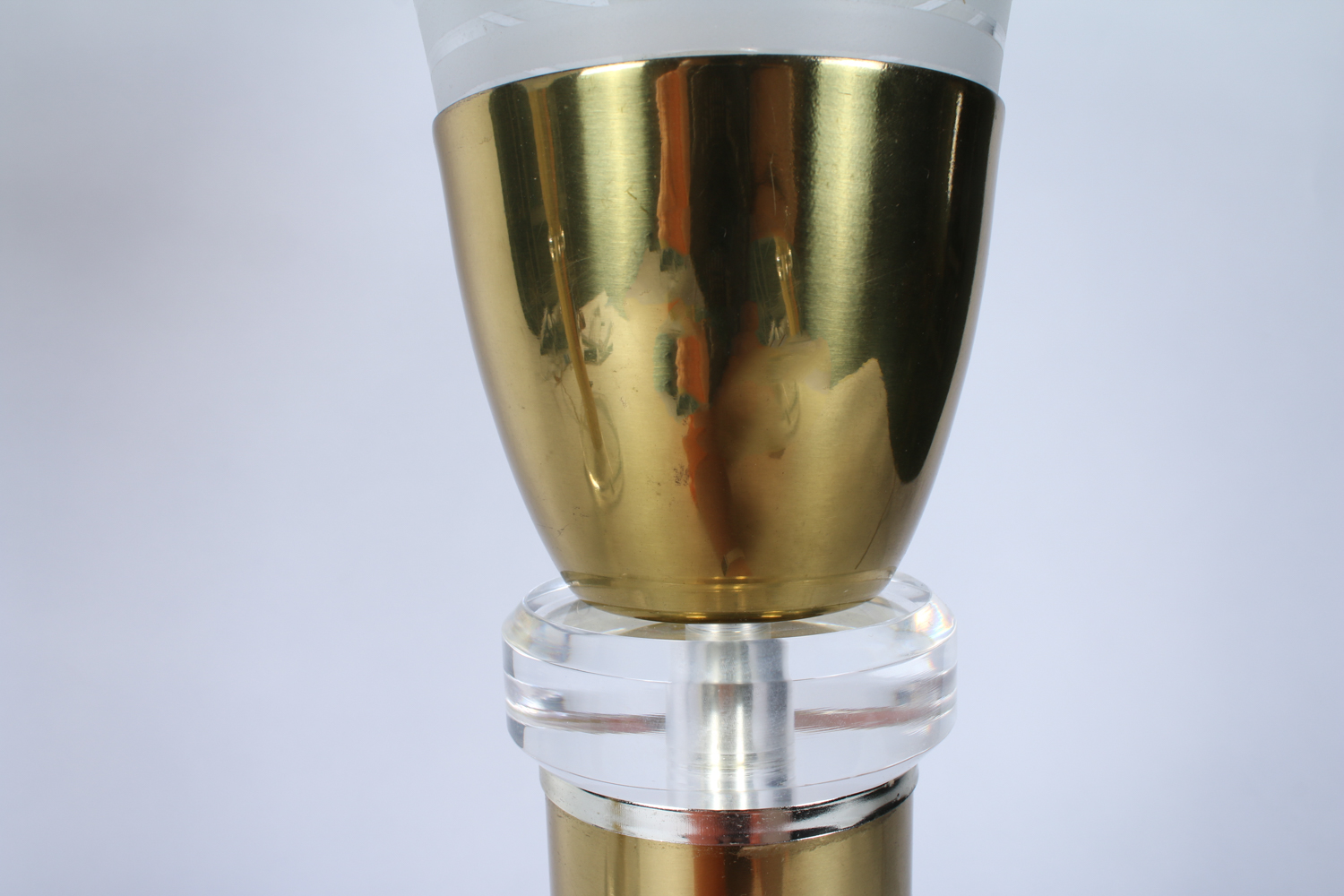 Pair of Modern Glass Torchiere Table Lamps