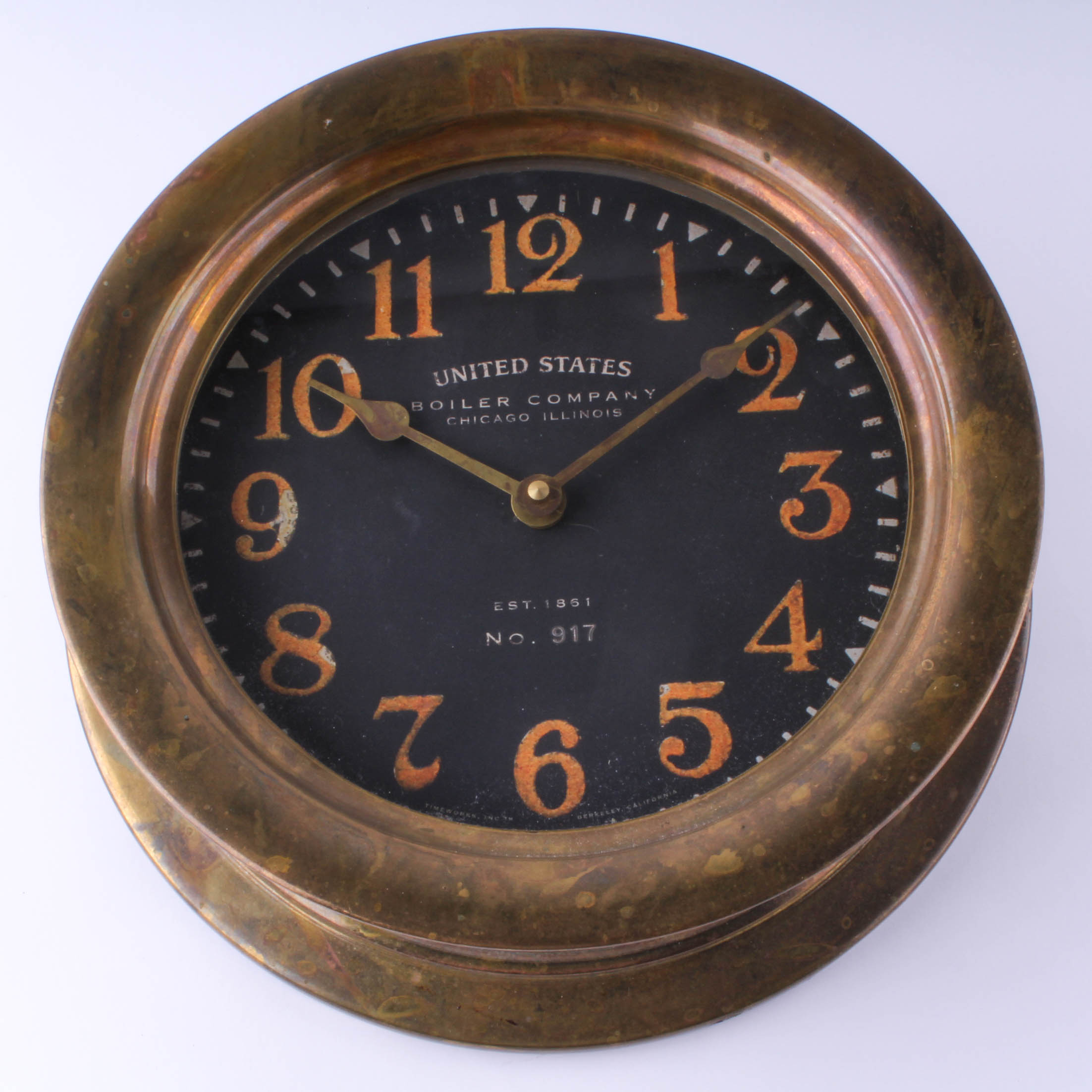 Reproduction Ship's Boiler Room Clock by Timeworks
