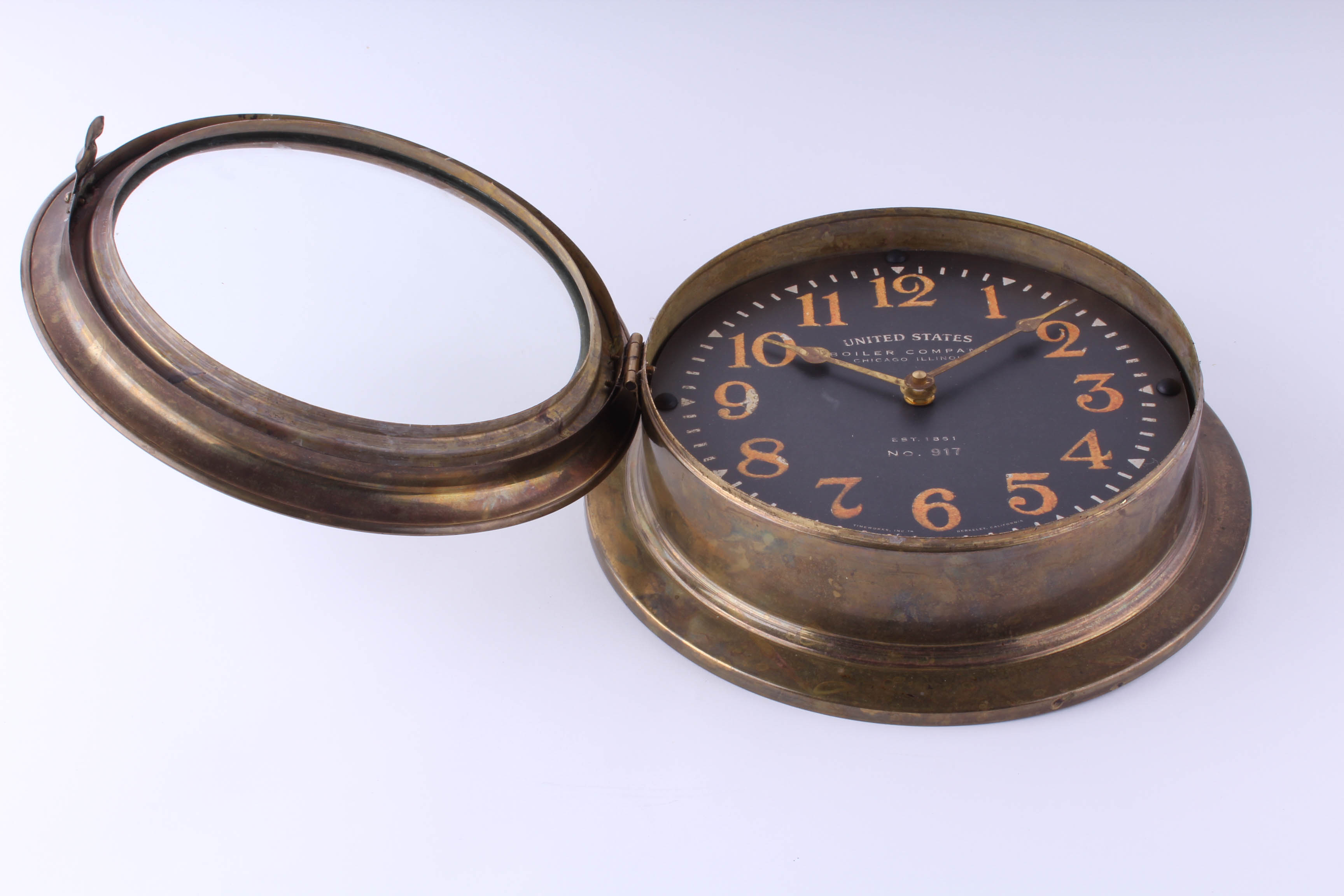 Reproduction Ship's Boiler Room Clock by Timeworks