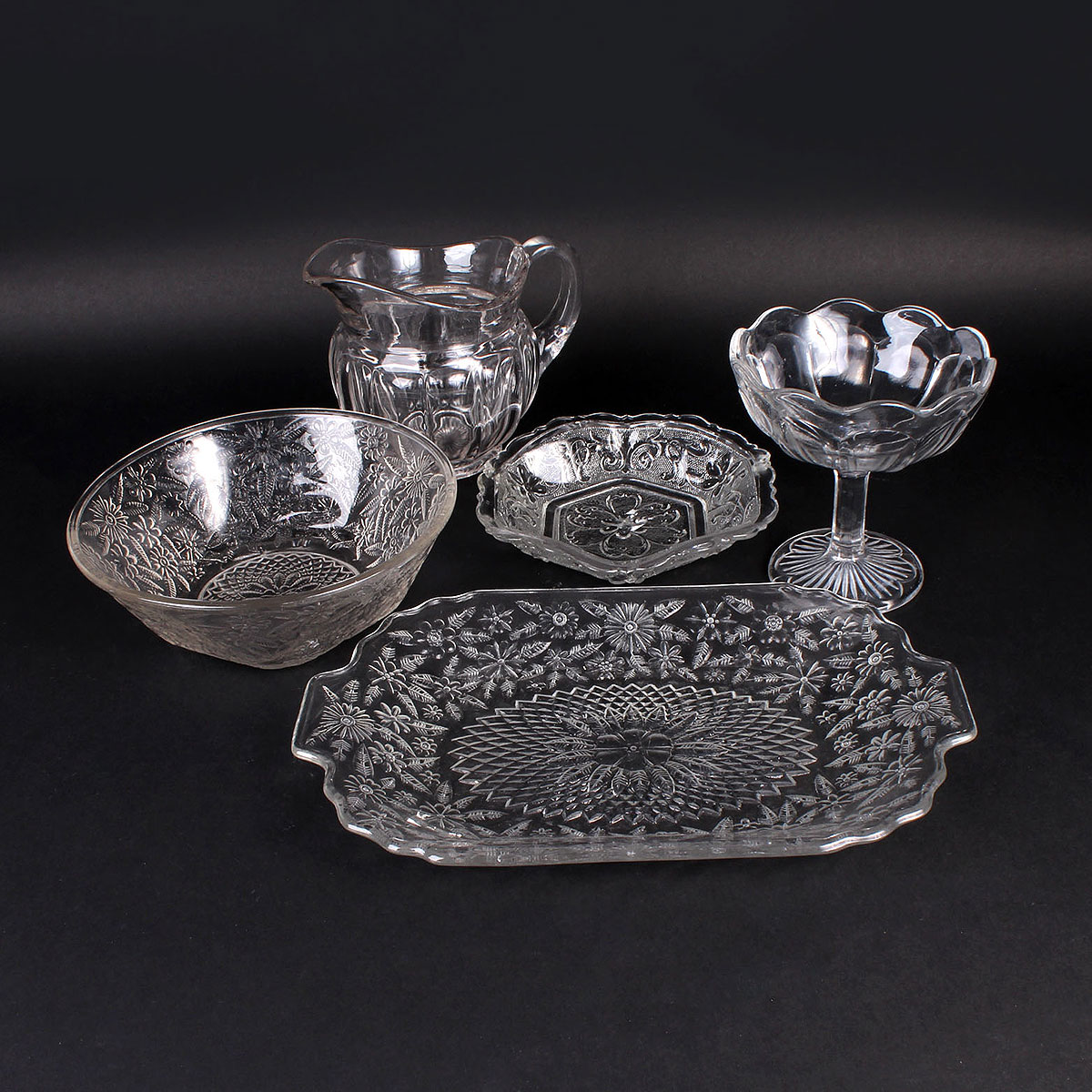 Pressed Glass with Floral Motif