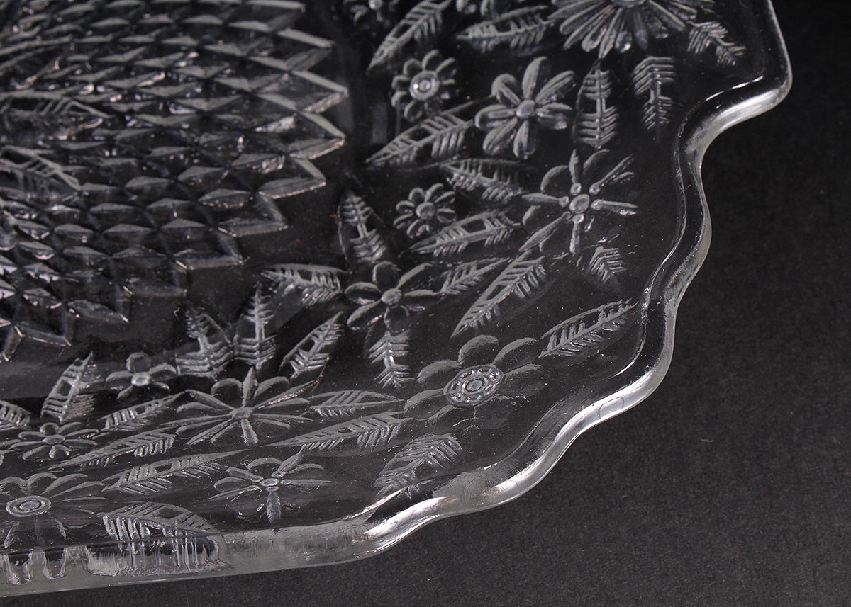 Pressed Glass with Floral Motif