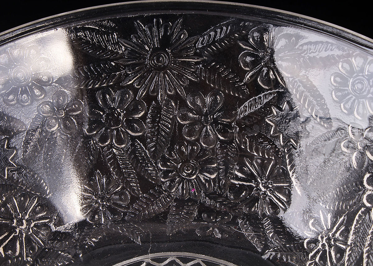 Pressed Glass with Floral Motif