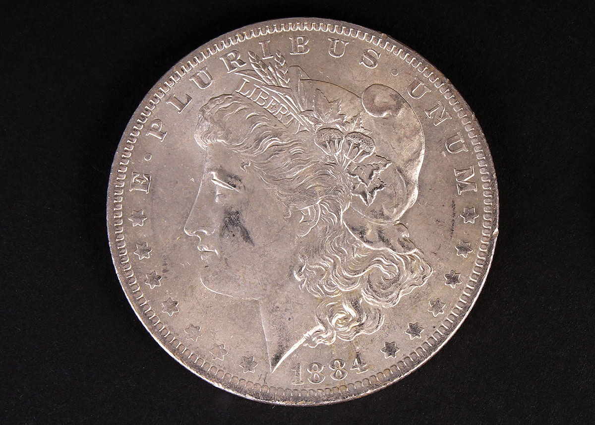Two 1884 Morgan Silver Dollars