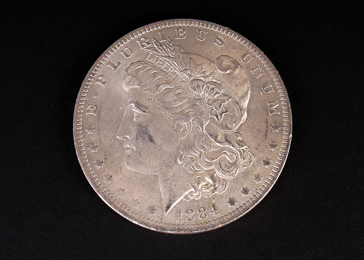 Two 1884 Morgan Silver Dollars