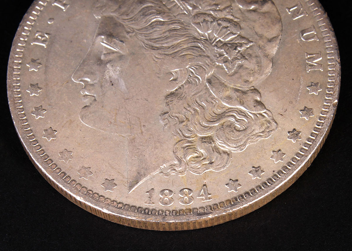 Two 1884 Morgan Silver Dollars