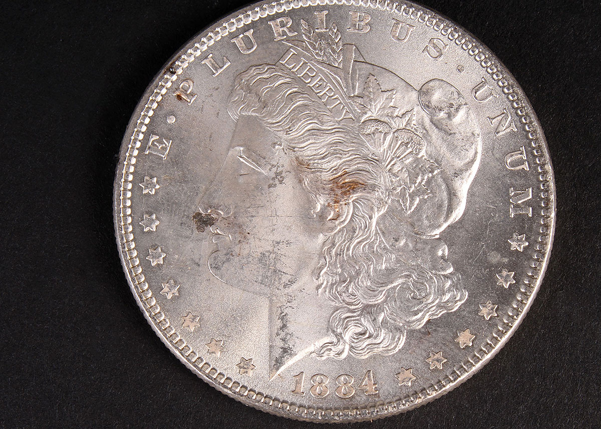 Two 1884 Morgan Silver Dollars