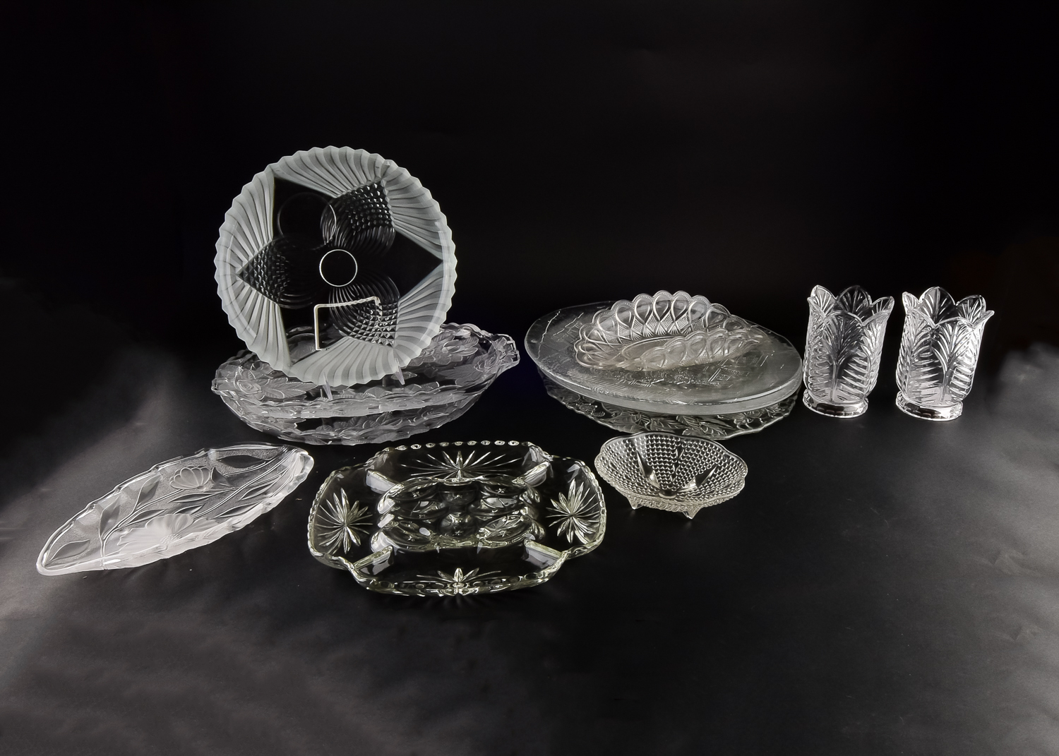 Assortment of Pressed Glass Items