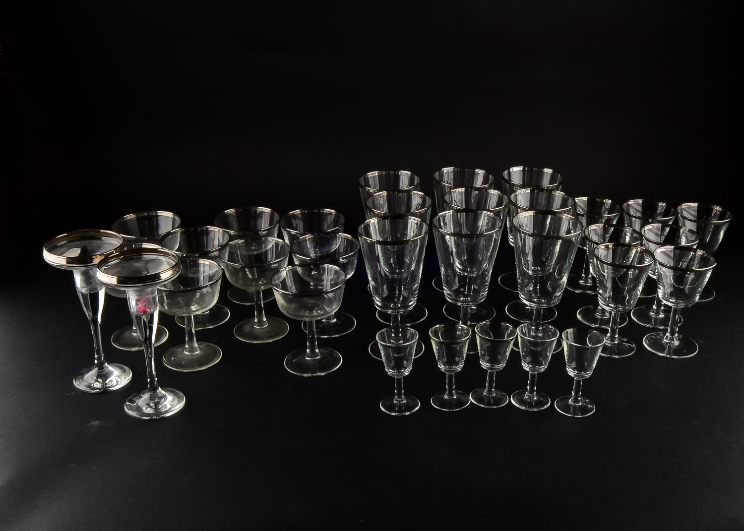 Silver Rimmed Barware