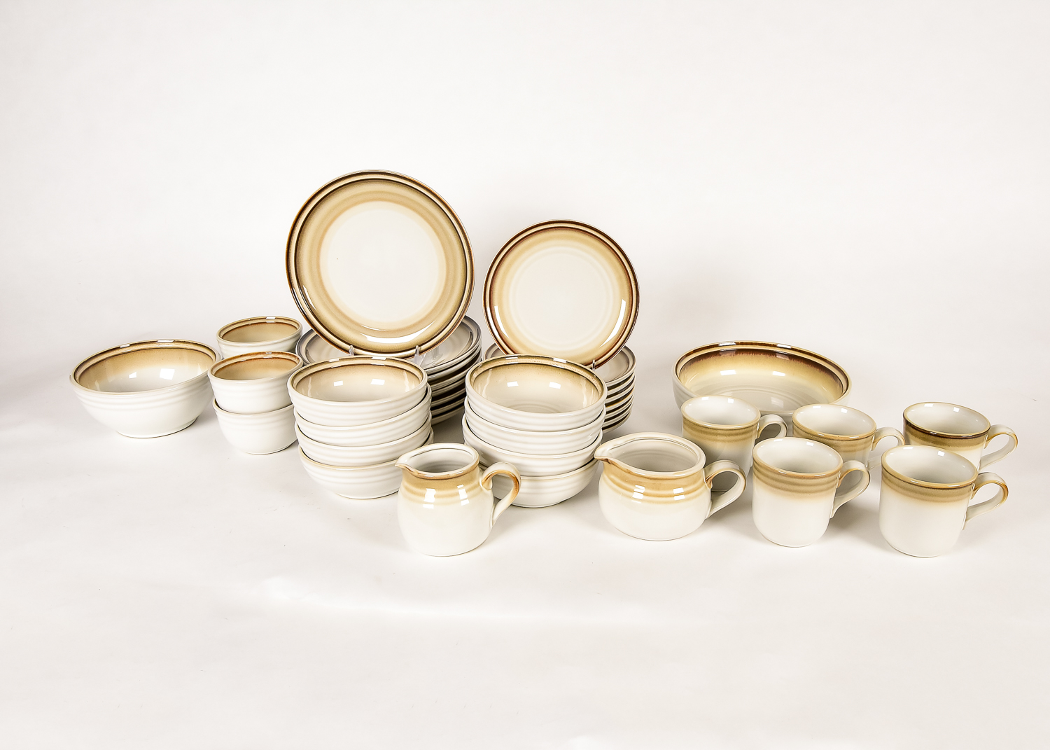 Brown and Cream Noritake Stoneware Dishes