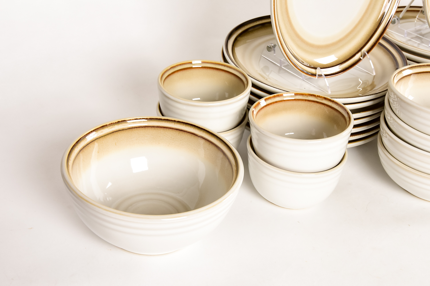 Brown and Cream Noritake Stoneware Dishes