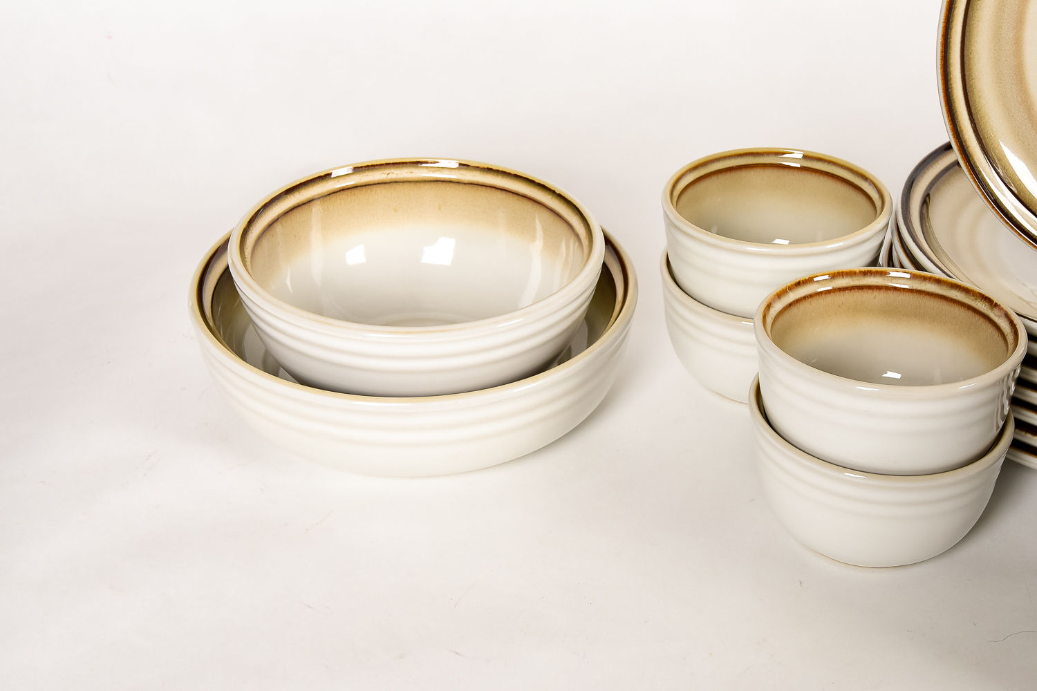 Brown and Cream Noritake Stoneware Dishes