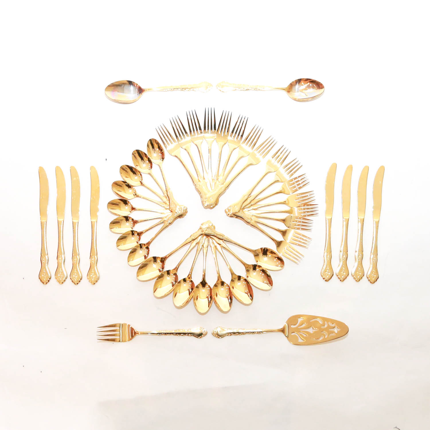 Rogers Company Gold Toned Stainless Steel Flatware Set