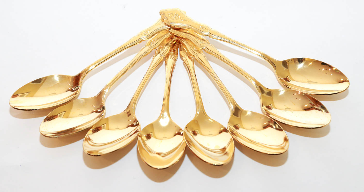 Rogers Company Gold Toned Stainless Steel Flatware Set