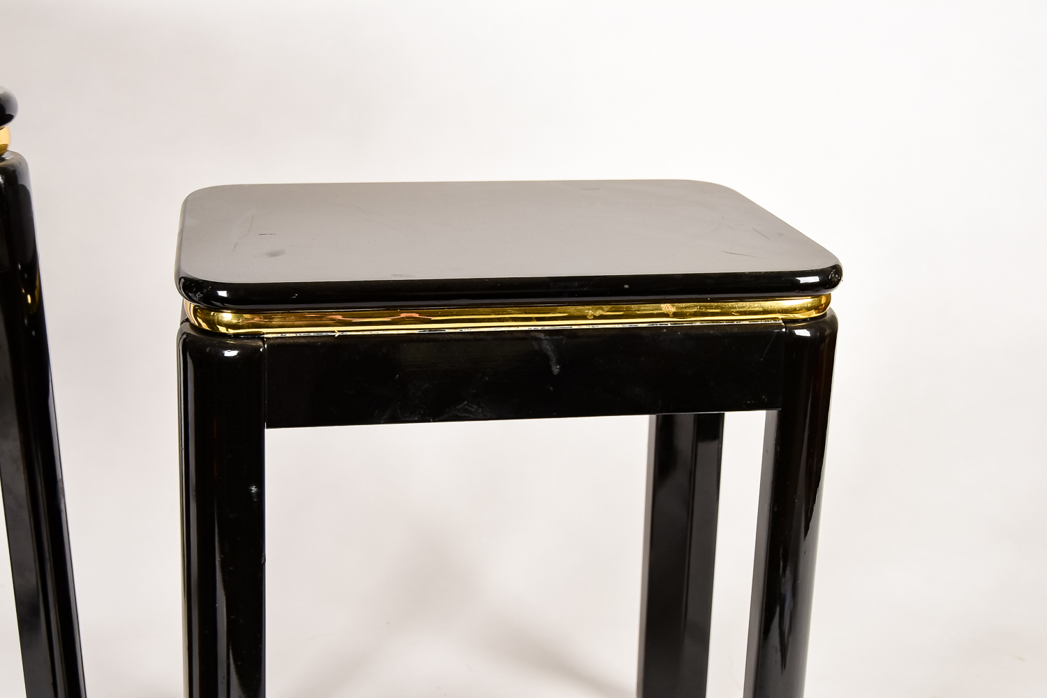 Three Black Lacquer Nesting Tables