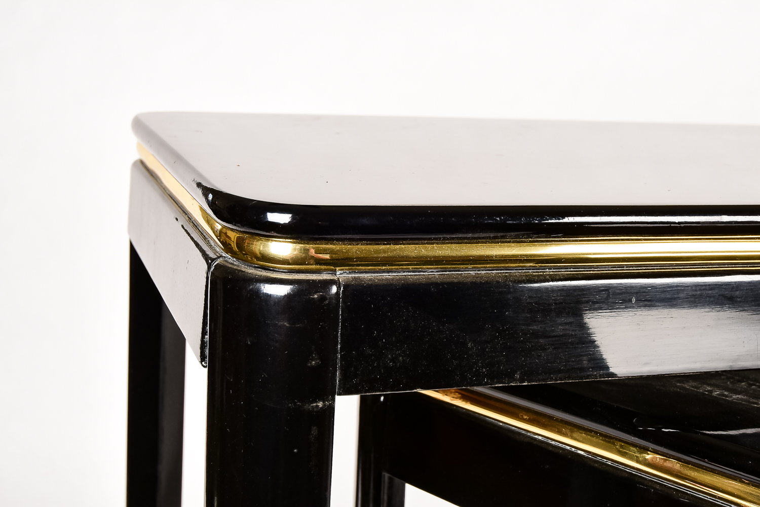 Three Black Lacquer Nesting Tables