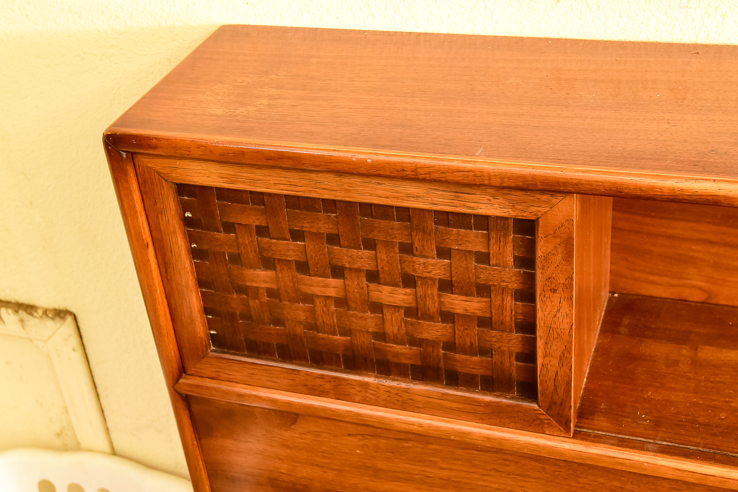 Vintage Wood Storage Headboard