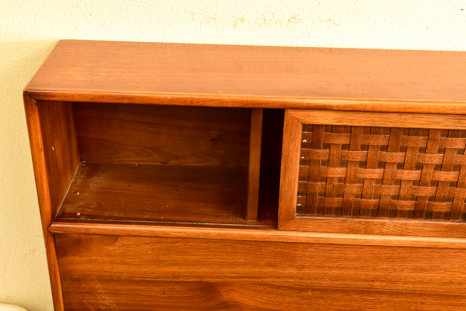 Vintage Wood Storage Headboard