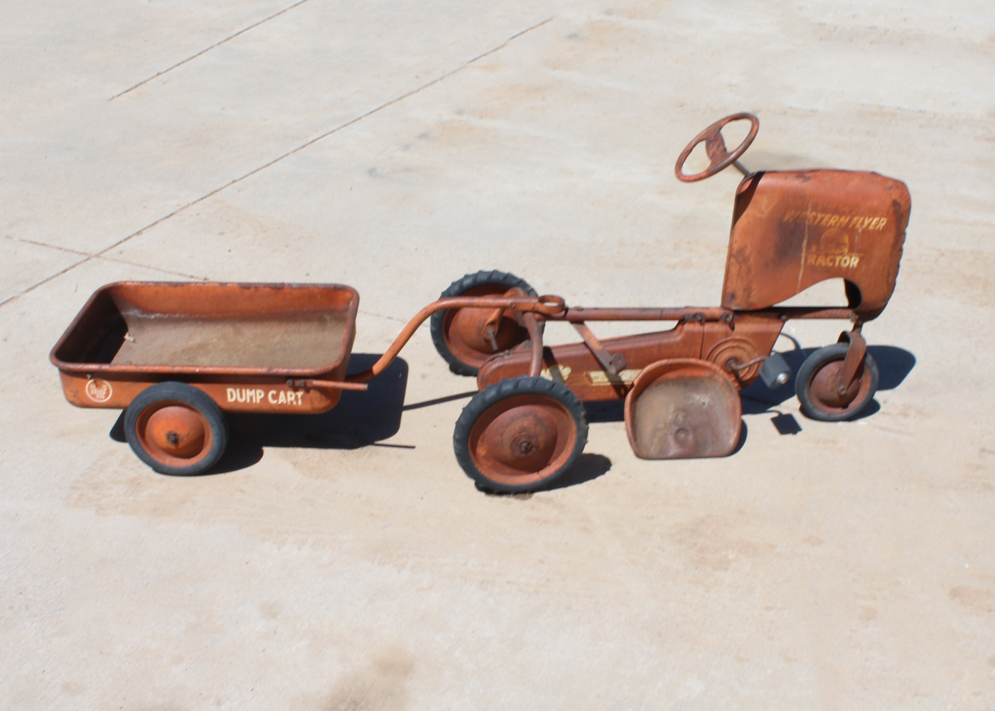 Vintage Children's Tractor and Wagon