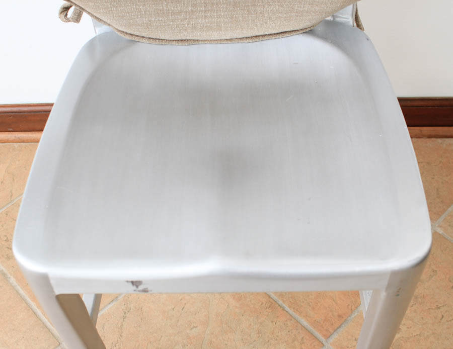 Pair of Silver Tone Metal Chairs