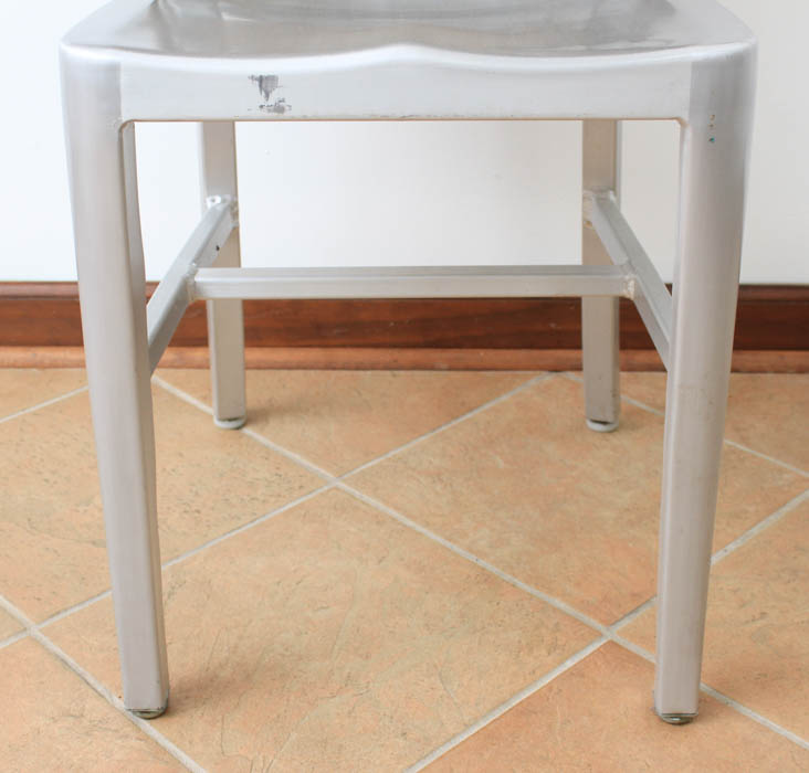 Pair of Silver Tone Metal Chairs