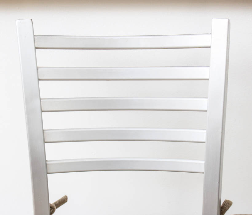 Pair of Silver Tone Metal Chairs