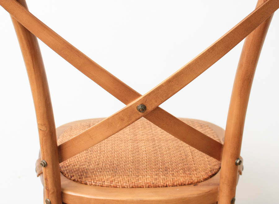 Pair of Wood and Rattan Dining Chairs