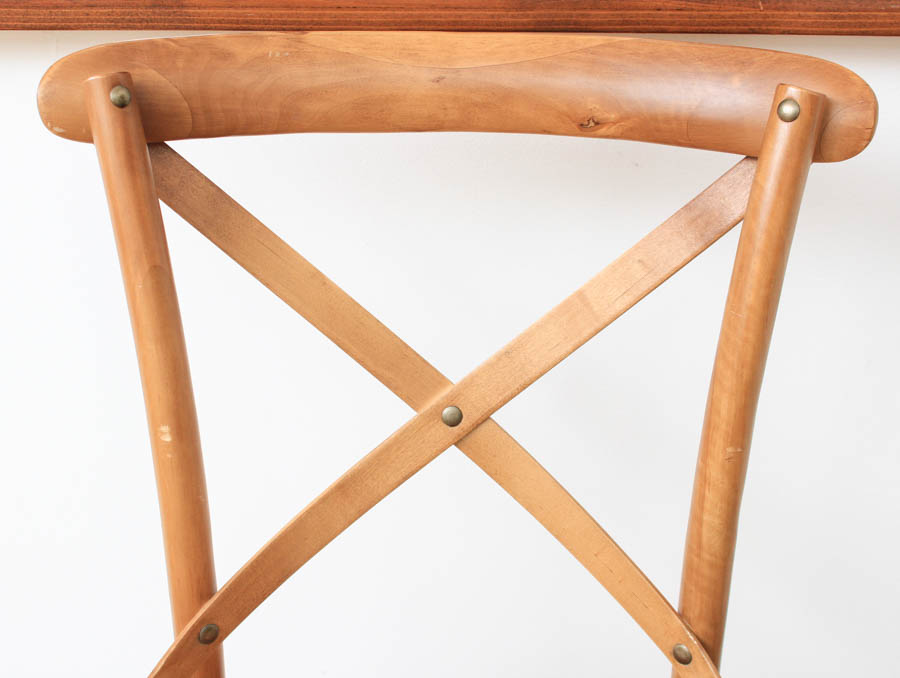 Pair of Wood and Rattan Dining Chairs