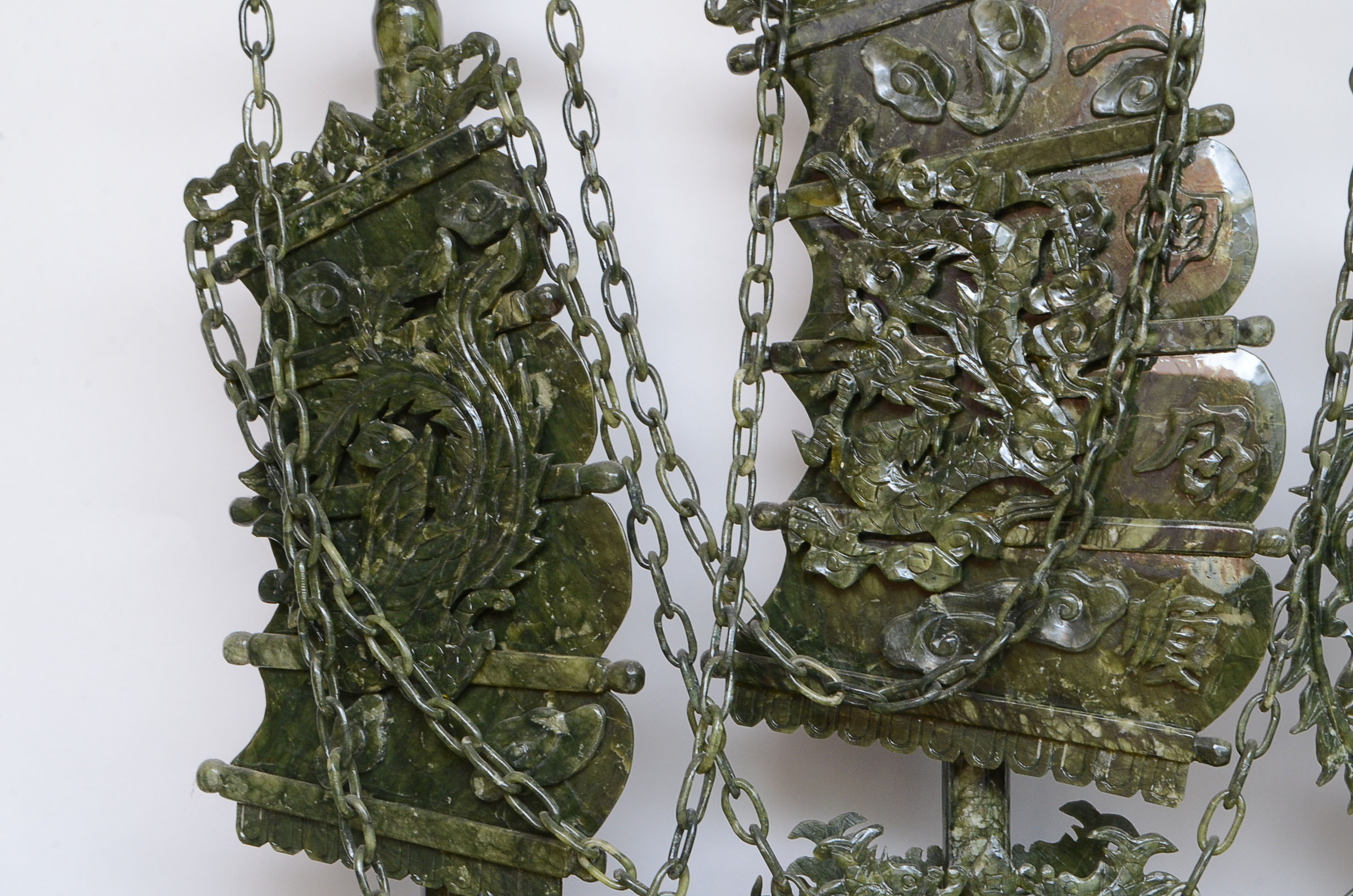 5' Carved Serpentine Ship Sculpture