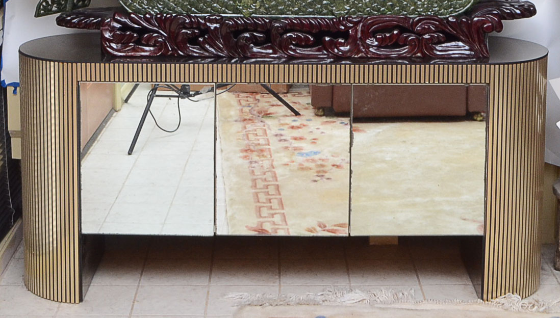 5' Carved Serpentine Ship Sculpture