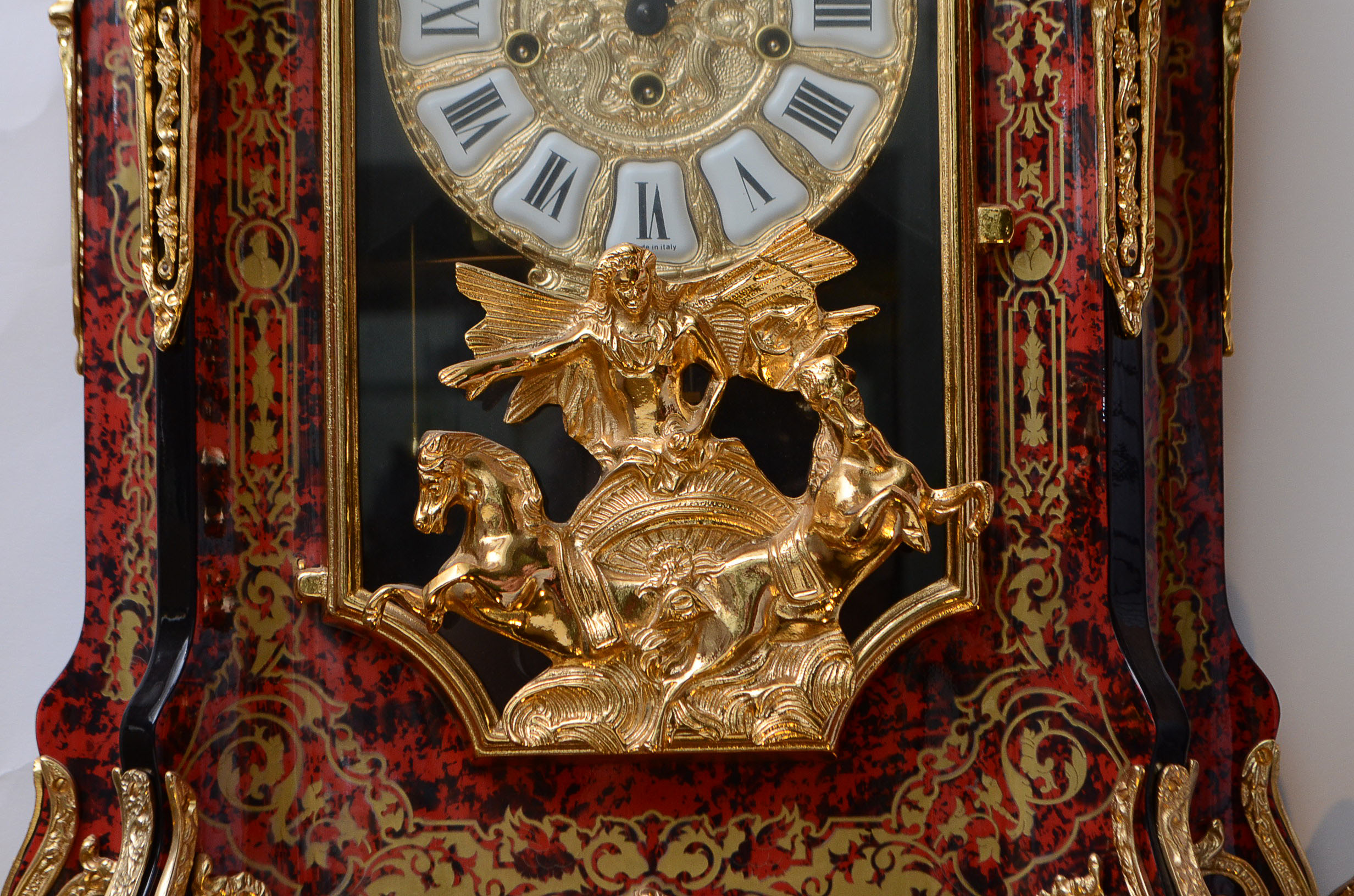 Italian Le Ore 24kt Gold Plate Clock and Table
