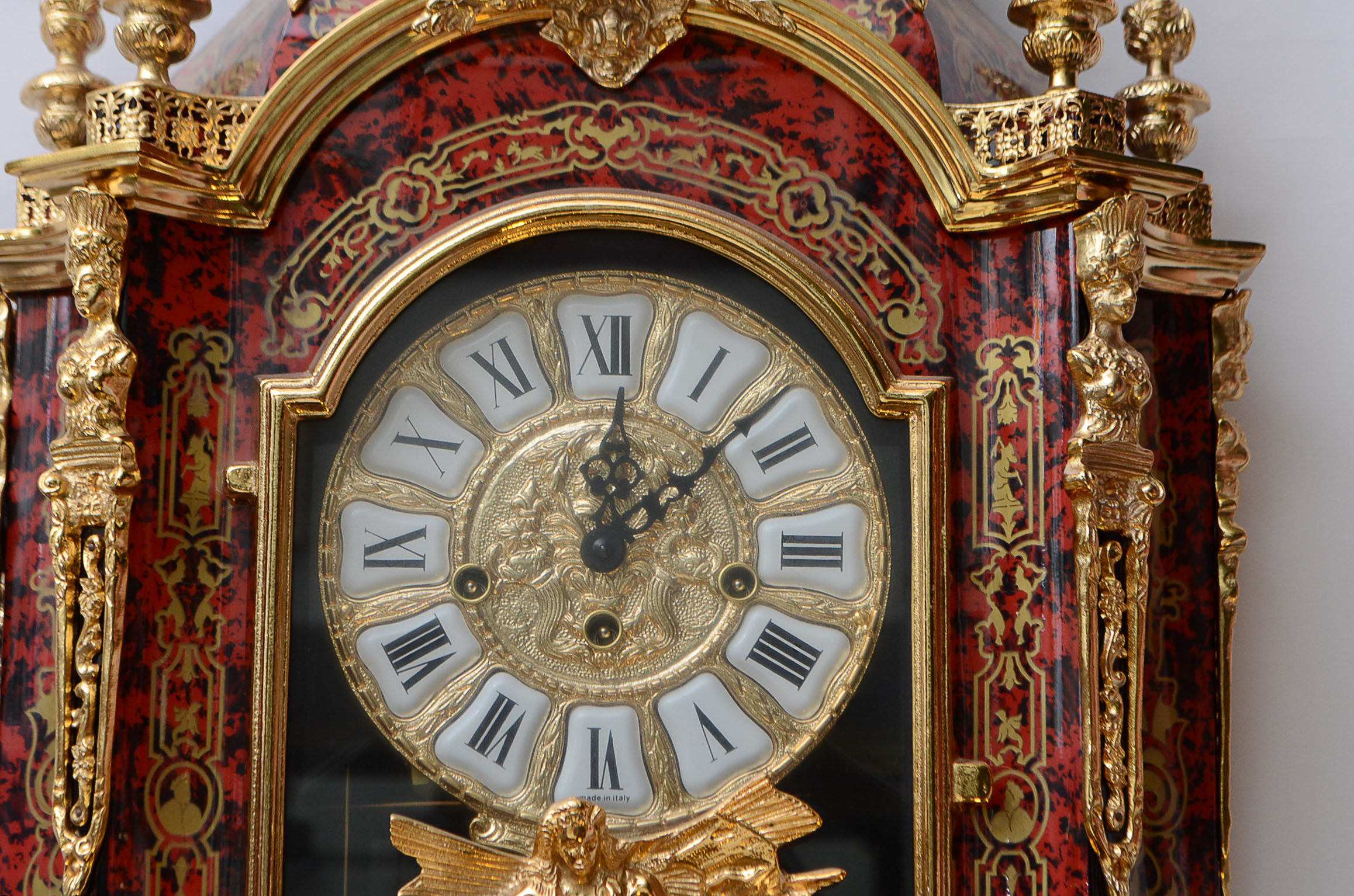 Italian Le Ore 24kt Gold Plate Clock and Table