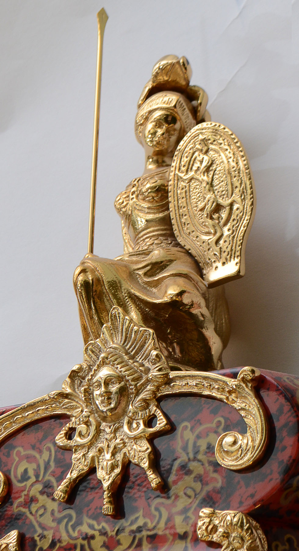 Italian Le Ore 24kt Gold Plate Clock and Table