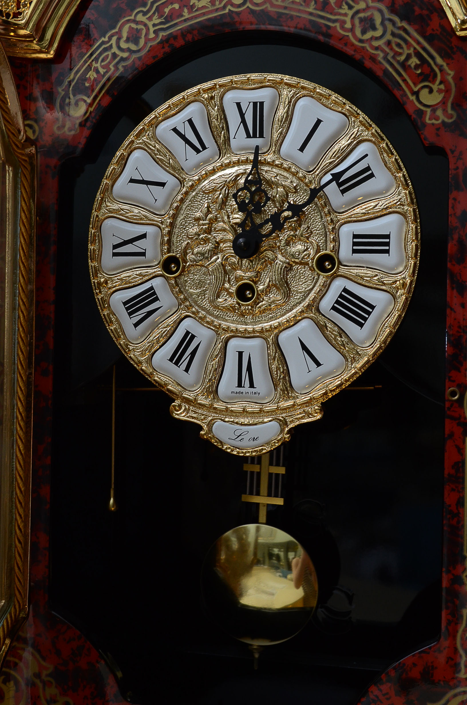 Italian Le Ore 24kt Gold Plate Clock and Table